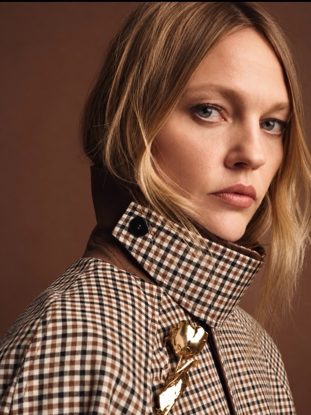 Zara Reversible Tan & Checked Trench Coat - Picture 3 of 12